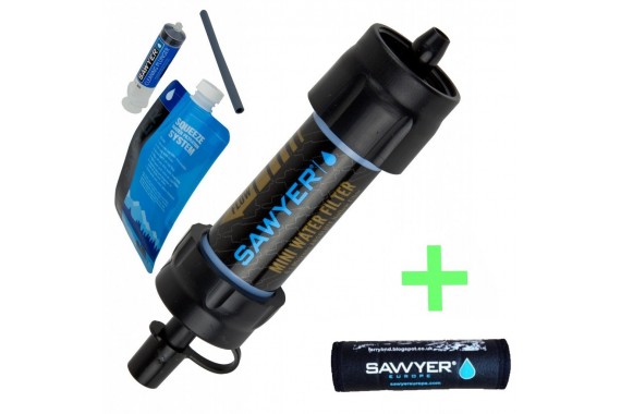 Vorteilspack: Sawyer MINI Wasserfilter + schwarze Wärmeschutzhülle 
