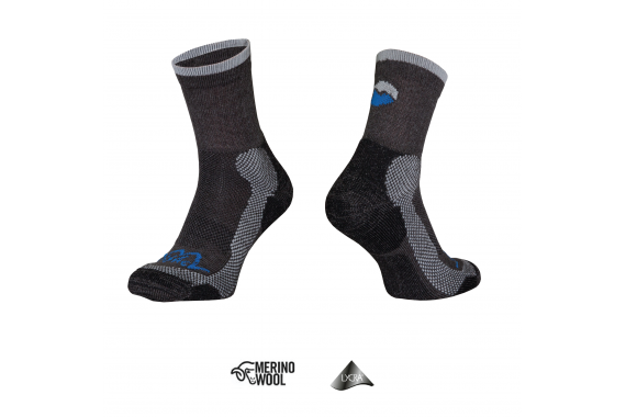 Trekkingsocken Tashev Trekking Light aus Thermocool und Bavlna Active Cotton (Schwarz-Grau & Blau)