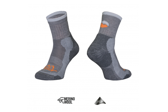 Trekkingsocken Tashev Trekking Light aus Thermocool und Bavlna Active Cotton (Grau & Orange) 