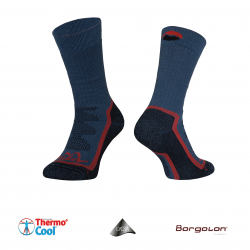 Trekkingsocken Tashev Trail Trekking aus Thermocool und Bavlna Active Cotton (Schwarz & Blau & Rot) 